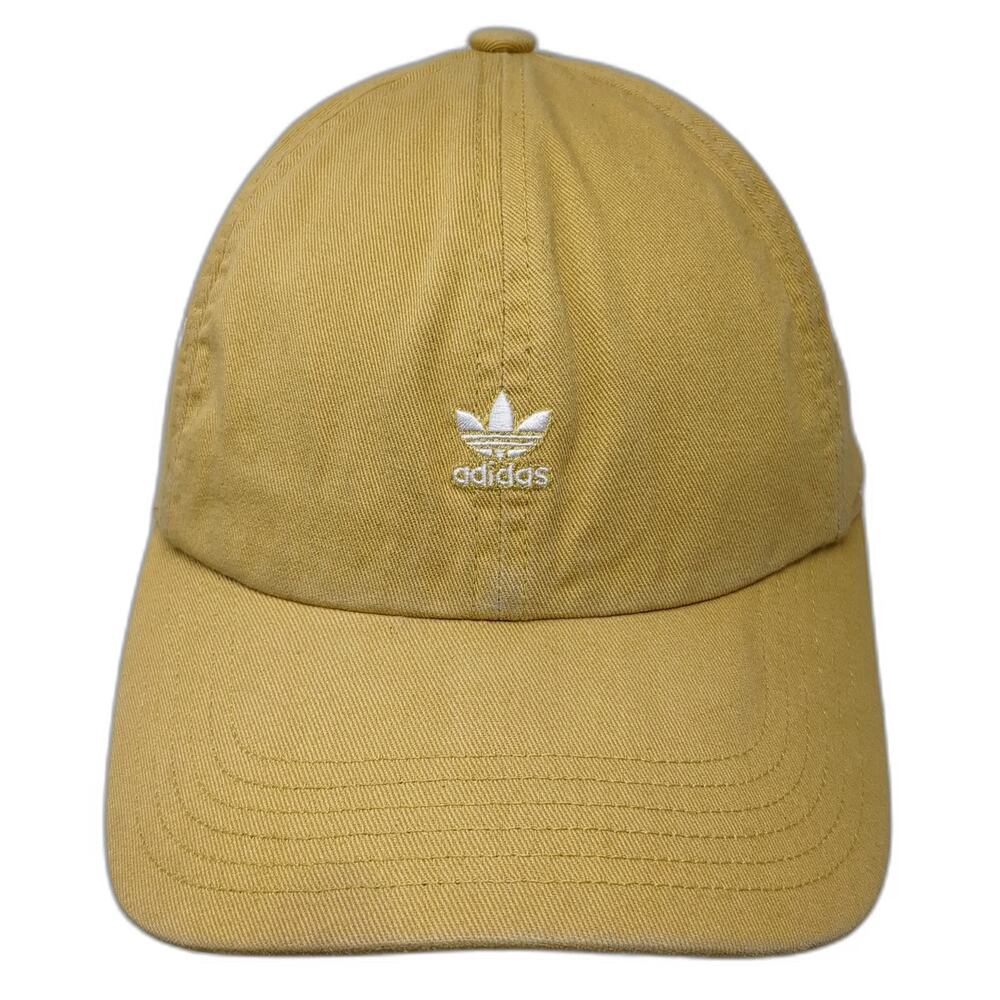 adidas Baseball Cap Brown One Size Embroidered Trefoil Logo Slideback Curved Hat